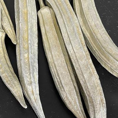 Silver Dried Okra Pods Decor