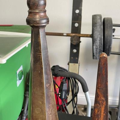 Two Vintage Heavy Cast Iron Obelisks or Finials