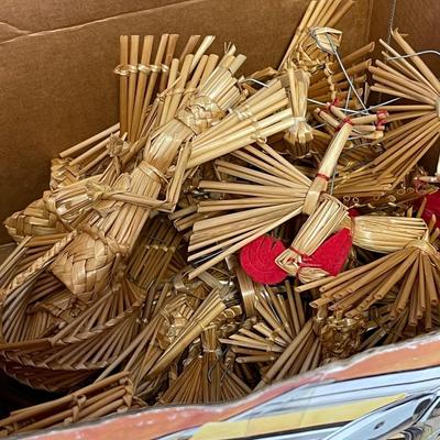 Box of Rare German Wheat Straw Ornaments - Over 25