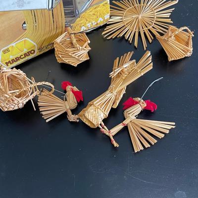 Box of Rare German Wheat Straw Ornaments - Over 25