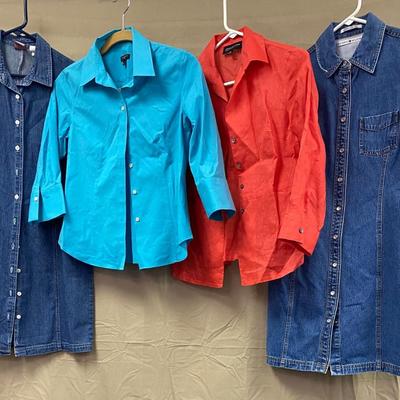 2 Blouses and 2 dresses. Size Petite