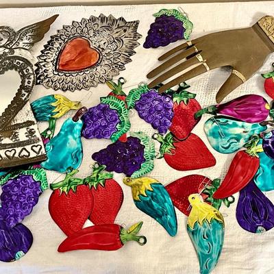 Lot 261 Folk Art Mexican Tin Ornaments