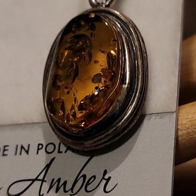 Lot 9: Genuine Amber and Sterling Silver Earrings from Poland
