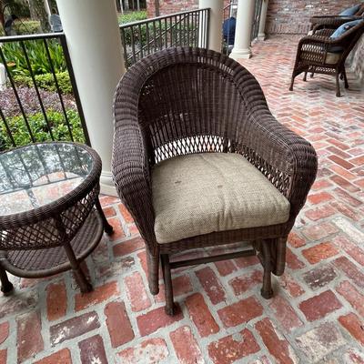 Three (3) Piece ~ All Weather Outdoor Patio Set ~ Chairs are Gliders