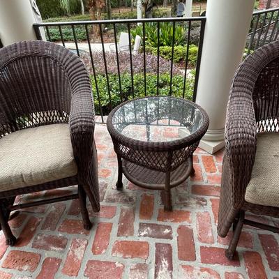 Three (3) Piece ~ All Weather Outdoor Patio Set ~ Chairs are Gliders