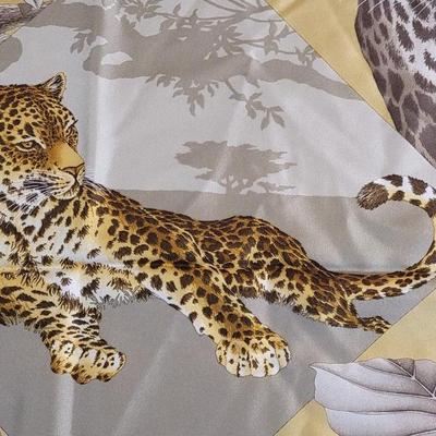 Lot 32: SALVATORE FERRAGAMO Silk Leopard Scarf