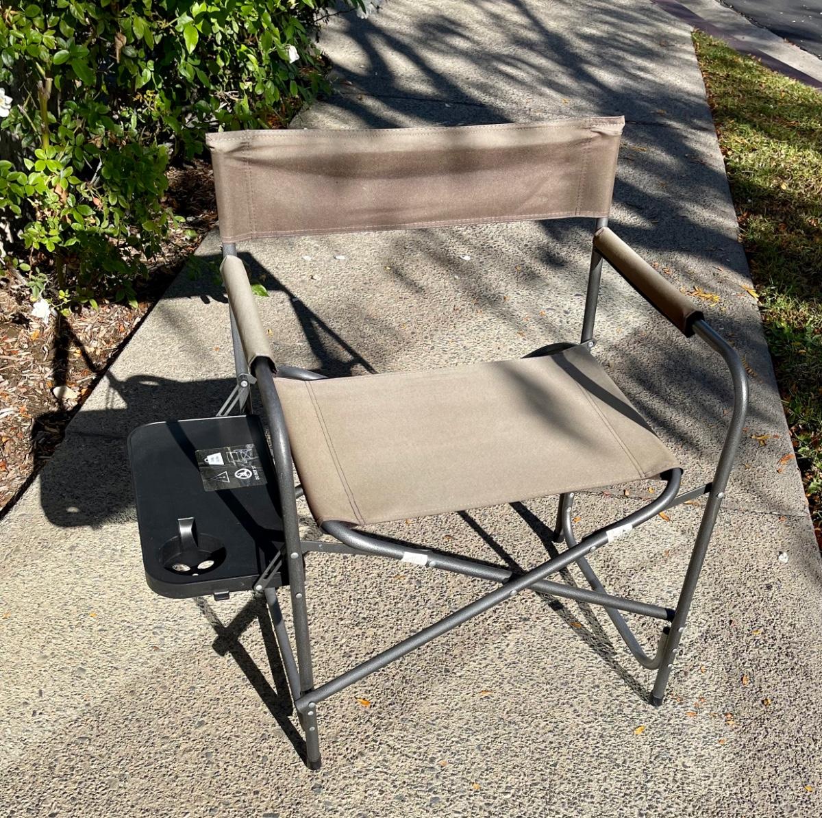 Extra Wide Folding Camping/sports Chair with attached table ...