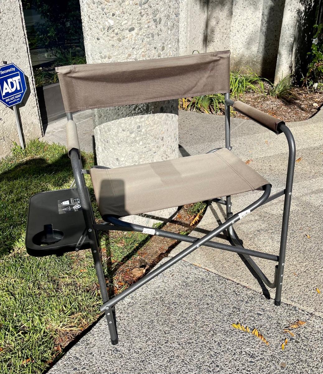 Extra Wide Folding Camping/sports Chair with attached table ...