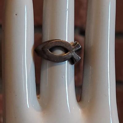 Lot 42: Sterling Silver Jesus Fish Ring