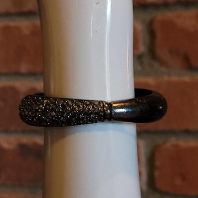 Lot 54: Black Crystal Hinged Bracelet