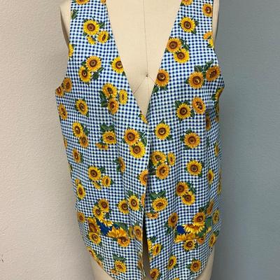 Retro Reversible Sunflower Pattern Vest