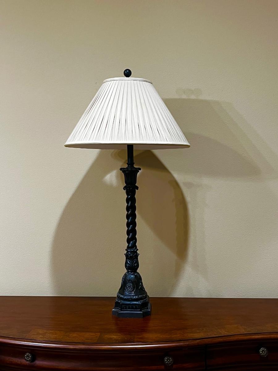 Black Distressed Table Lamp