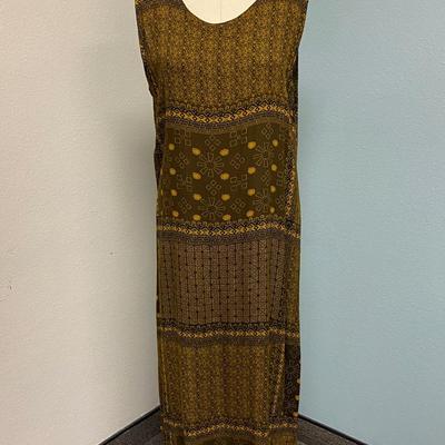 Tribal Ethnic Patterned Sleeveless Dress Made in Indonesia 100% Cotton