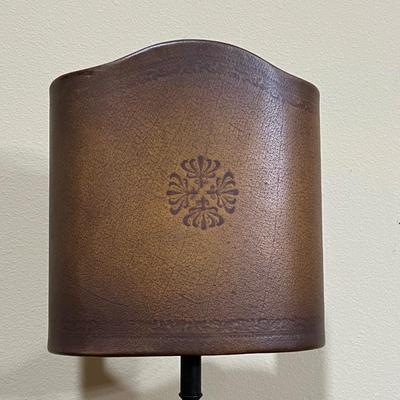 Solid Wood & Leather Table Lamp