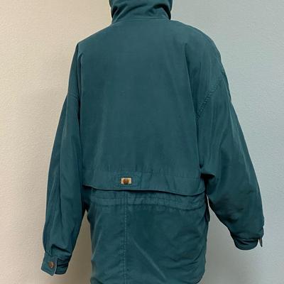 Larry Levine Microfibre Teal Green Winter Raincoat Jacket