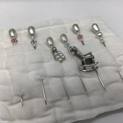 925 Chair and Crystal Stick pins