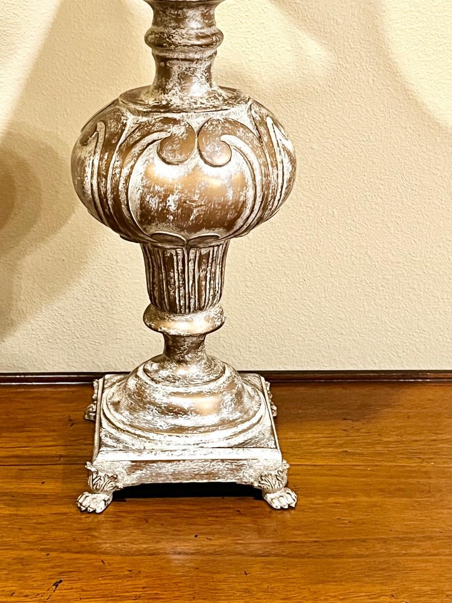 Gold & Cream Resin Table Lamp Cream Shade