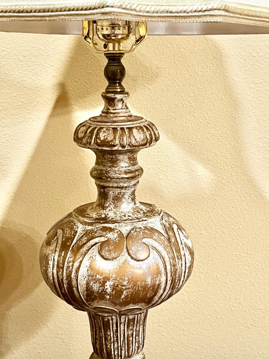 Gold & Cream Resin Table Lamp Cream Shade