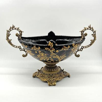 Brass & Porcelain Decorative Bowl