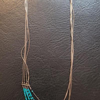 Lot 89: Liquid Sterling Silver & Turquoise Multi-Strand Necklace