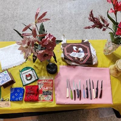 Mikasa vase, antique wheat cookie jar and lots more