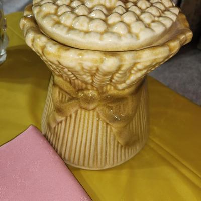Mikasa vase, antique wheat cookie jar and lots more