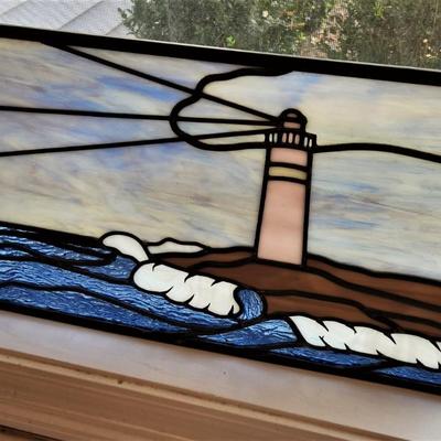 Lot #85  Stained Glass Art piece - Light House