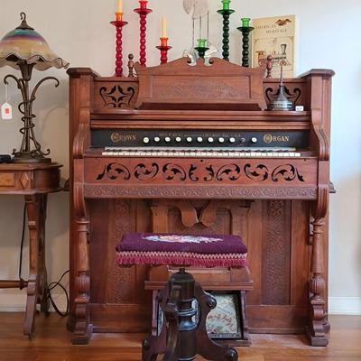 Antique Crown Pump Organ