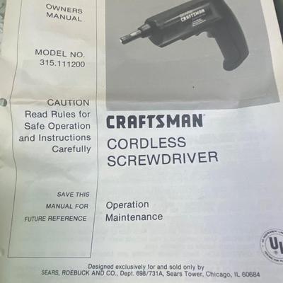 Craftsman Cordless Screwdriver