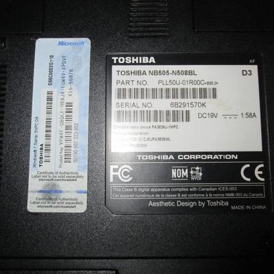 Toshiba Netbook NB505