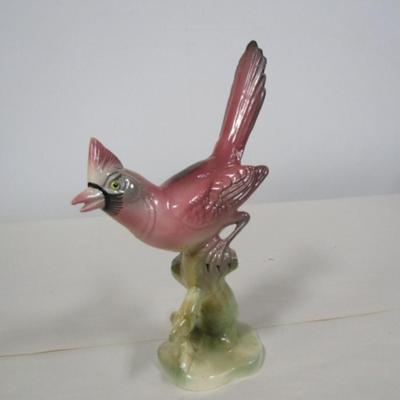 Vintage Painted Ceramic Cardinal Figurine