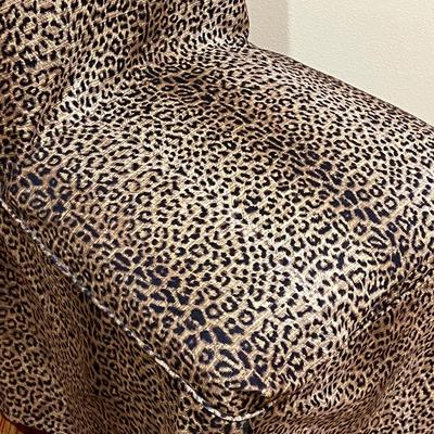Leopard Print Slip Covered Parsons Chair