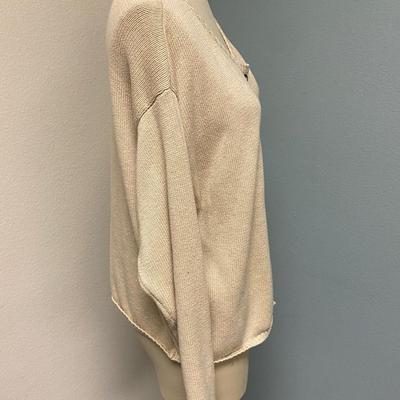 Beige Button Front Sweater Cardigan with Pocket J Jill Size Large