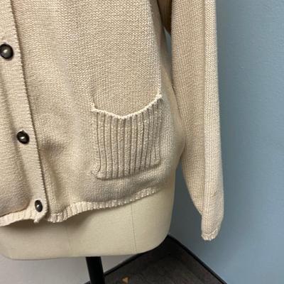 Beige Button Front Sweater Cardigan with Pocket J Jill Size Large