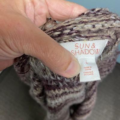 Sun & Shadow Dark Neutral Tone Soft Cardigan Sweater with Pockets