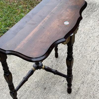Antique Dark Wood  3 Legged Table