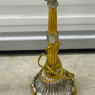 Beautiful Vintage Set of Aluminum and Glass Lamps