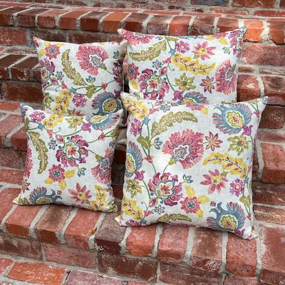 Four (4) Outdoor Colorful Pillows