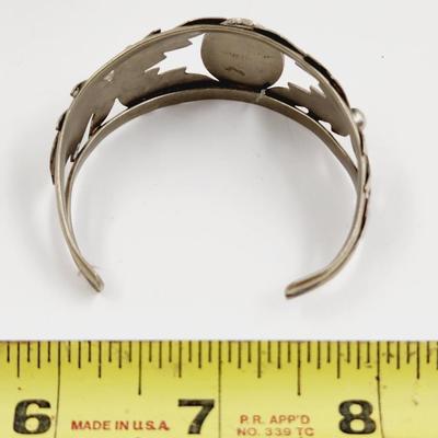 MEXICAN SILVER ABALONE JEWELED BRACELET