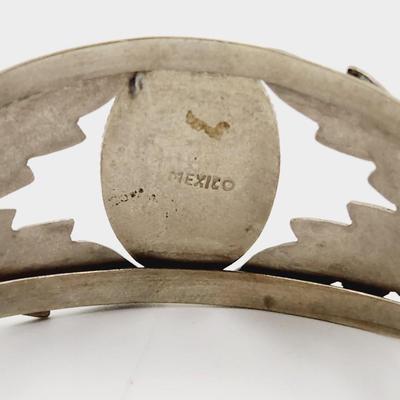 MEXICAN SILVER ABALONE JEWELED BRACELET