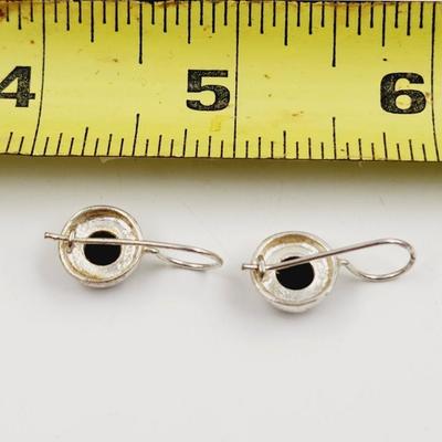 .925 SILVER HANGING EARRING w/ MULTI COLORED STONES