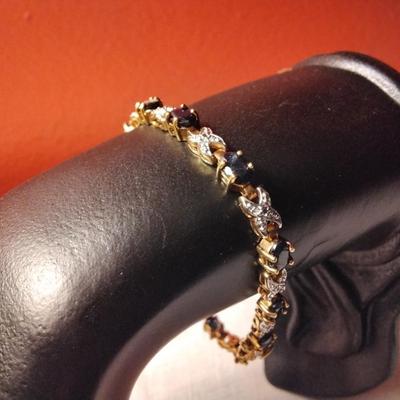 ROSS SIMONS Sapphire & Diamond Accent 7" Tennis Bracelet