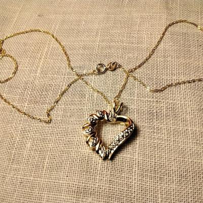ROSS SIMONS Diamond Heart on 16" 10K Chain