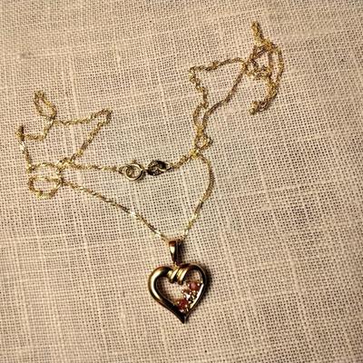 ROSS SIMONS Ruby & Diamond Accent Heart 10k Necklace