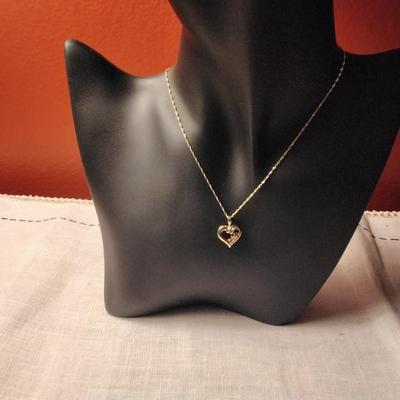 ROSS SIMONS Ruby & Diamond Accent Heart 10k Necklace