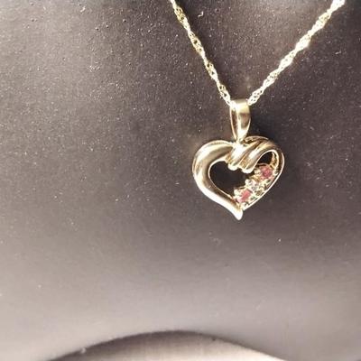 ROSS SIMONS Ruby & Diamond Accent Heart 10k Necklace