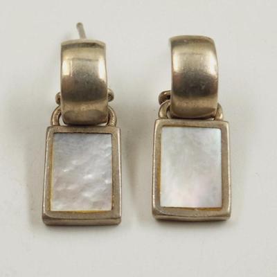 ..925 SILVER & MOTHER OF PEARL 2 PC EARRINGS