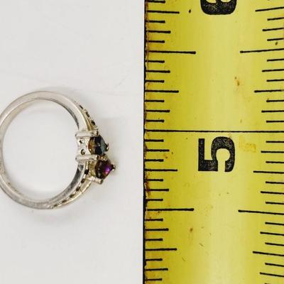 . 925 w/ RAINBOW TOPAZ RING SIZE 6.5