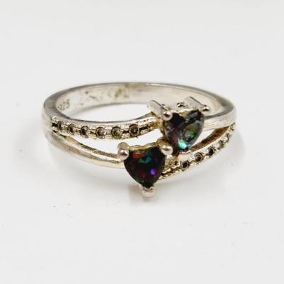. 925 w/ RAINBOW TOPAZ RING SIZE 6.5