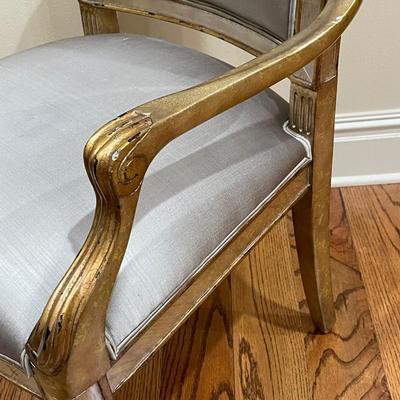 Silvery Silk & Brushed Antiqued Gold Chair ~ *Read Details